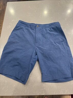 Faherty Navy Flat-Front Performance Shorts